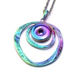 Colorful alloy Metal Pendant 60CM Necklace for 20mm Snaps button jewelry wholesale