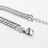 Stainless steel jewelry Double woven mill with four sides Cuban chain length adjustable