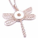 Rose gold Metal Pendant 60CM Necklace for 20mm Snaps button jewelry wholesale