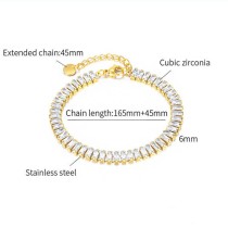 Stainless steel square zircon bracelet