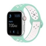 38/40/41mm Applicable to Apple iwatch Generation 7 two-color breathable sports silicone strap iwatch hole wrist strap (excluding dial)