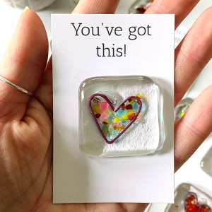 Valentine's Day Pocket Hugs Love  Pocket token glass Pocket Hearts keepsake gifts