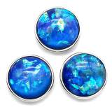 18MM Resin double color matte round  snap button charms