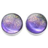 20MM Resin Colorful Gold Powder Round snap button charms