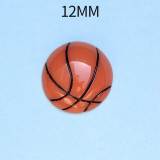 12MM Resin half face basketball football volleyball tennis baseball diy snap button charms