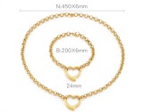 Stainless steel love bracelet necklace set Valentine's Day gift