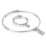 Stainless Steel Infinite Symbol Necklace Bracelet Set Valentine's Day Gift