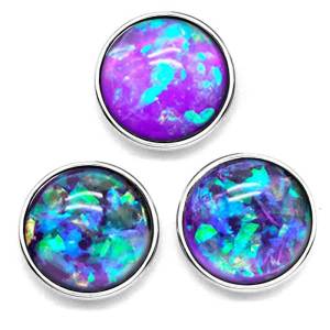 18MM Resin double color matte round  snap button charms