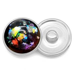 18MM Resin double color matte round  snap button charms