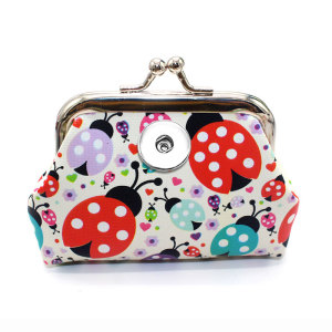 20MMPU cute ladybird zero wallet storage bag is suitable for Snaps button jewelry wholesale