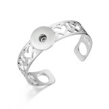 Stainless steel opening adjustable love bracelet for 20MM Snaps button jewelry wholesale