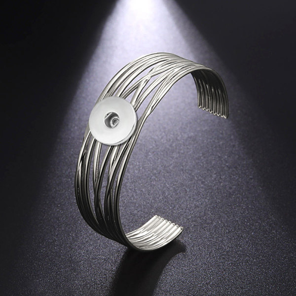 Stainless steel Eight line cross opening hollow bracelet for 20MM Snaps button jewelry wholesale