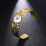 Stainless steel Eight line cross opening hollow bracelet for 20MM Snaps button jewelry wholesale