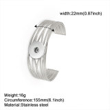 Stainless steel Eight line cross opening hollow bracelet for 20MM Snaps button jewelry wholesale