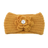 Winter Knit Headband  snap button beige for 20MM Snaps button jewelry wholesale