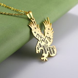 Stainless Steel Eagle Mountain Forest Night View Pendant Necklace