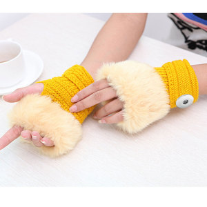 Winter Fingerless black Gloves  Snap Button Fashion Accessories Charms Jewelry for 20MM Snaps button jewelry wholesale