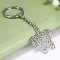 Stainless steel sea turtle key ring