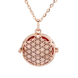 Hollow fashionable fragrance necklace Essential oil diffuser perfume small box pendant necklace chain 70cm