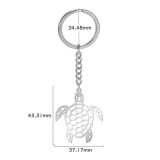 Stainless steel sea turtle key ring