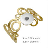 Stainless steel open irregular geometry gold bracelet for 20MM Snaps button jewelry wholesale