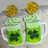 St. Patrick's Irish Festival Earrings Shiny Lucky Grass Beer Rainbow Earrings