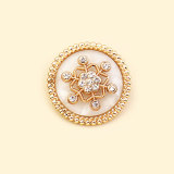 20MM Metal diamond inlaid snowflake is suitable for snap button charms