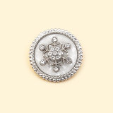 20MM Metal diamond inlaid snowflake is suitable for snap button charms