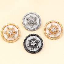 20MM Metal diamond inlaid snowflake is suitable for snap button charms