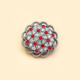 23MM Metal rhinestone flower shape snap button charms