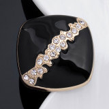 23MM Metal diamond square black and white for snap button charms