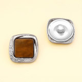 20MM Metal square diamond set rhinestone for snap button charms