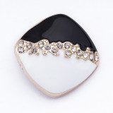 23MM Metal diamond square black and white for snap button charms