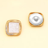 20MM Metal square diamond set rhinestone for snap button charms