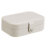 Portable girl jewelry box necklace ring earring storage box double layer household jewelry box jewelry box