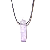 Natural stone crystal necklace Women's irregular flat tube pendant Chain chain length 45CM