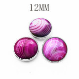 Stripe Agate snap button charms Natural stone fit 12mm snap jewelry DIY