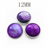 Stripe Agate snap button charms Natural stone fit 12mm snap jewelry DIY