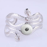 20MM Metal Personality Punk Exaggerated Snake Hollow Open Wide Bracelet Snaps button jewelry wholesale