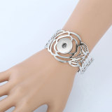 20MM Metal rose hollow bracelets Snaps button jewelry wholesale