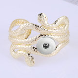 20MM Metal Personality Punk Exaggerated Snake Hollow Open Wide Bracelet Snaps button jewelry wholesale