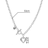 Stainless steel love hollow necklace