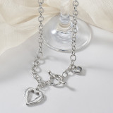 Stainless steel love hollow necklace