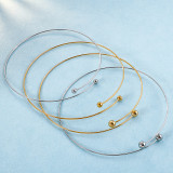 Stainless steel jewelry ball steel bracelet collar set
