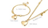 Stainless steel love necklace bracelet set