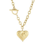 Stainless steel heart-shaped pendant OT buckle ornament women's bracelet necklace
