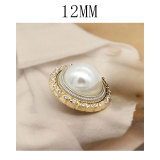 12MM Bi-color metal pearl snap button charms