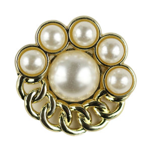 23MM metal hollow pearl snap button charms