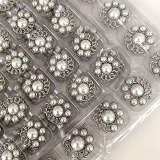 23MM metal hollow pearl snap button charms