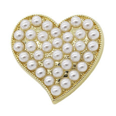 23MM Metal love full of pearls snap button charms